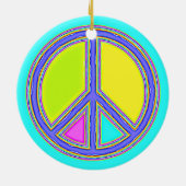 色が塗りつぶされたPEACE記号1 セラミックオーナメント (裏面)