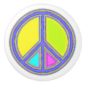 色が塗りつぶされたPEACE記号1 セラミックノブ (正面)