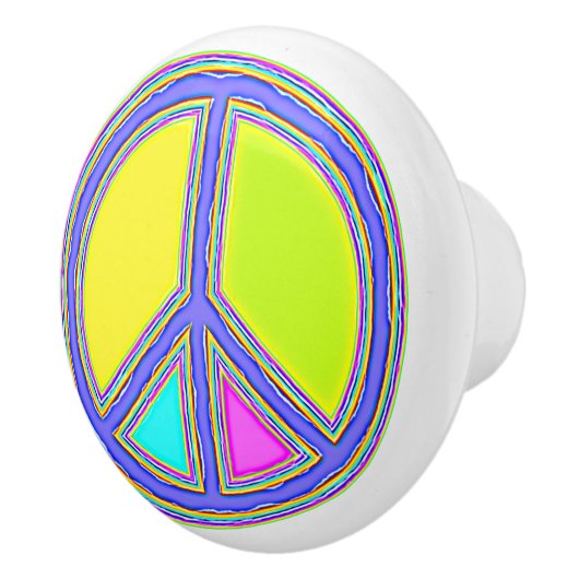 色が塗りつぶされたPEACE記号1 セラミックノブ (右)