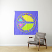 色が塗りつぶされたPEACE記号1 タペストリー (インサイチュ(横))