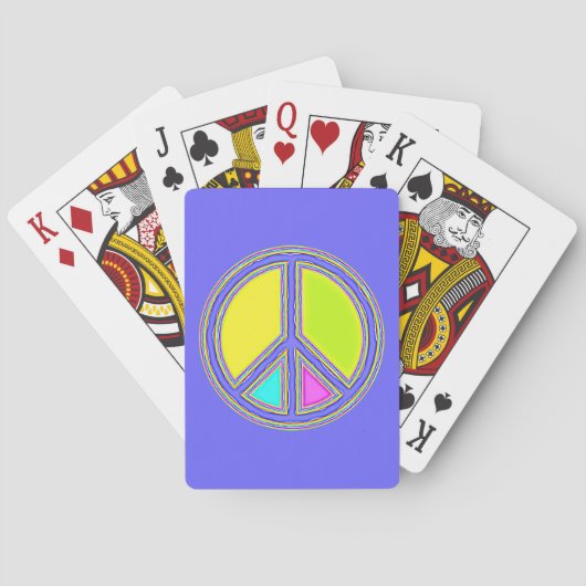 色が塗りつぶされたPEACE記号1 トランプ (裏面)
