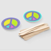 色が塗りつぶされたPEACE記号1 ハンドファン (組立なし)