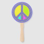 色が塗りつぶされたPEACE記号1 ハンドファン (正面)