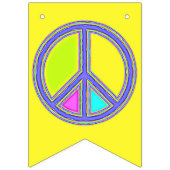 色が塗りつぶされたPEACE記号1 バンティングフラッグ (第3の旗)