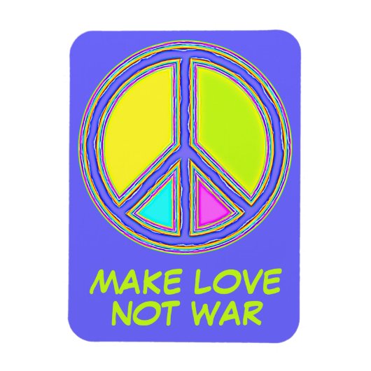 色が塗りつぶされたPEACE記号1 マグネット (縦)