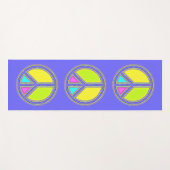 色が塗りつぶされたPEACE記号1 ヨガマット (正面(横))