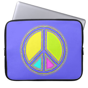 色が塗りつぶされたPEACE記号1 ラップトップスリーブ