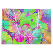 色が塗りつぶされたPEACE記号1 ラージペーパーバッグ (裏面)