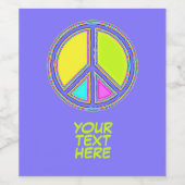 色が塗りつぶされたPEACE記号1 ワインラベル (シングルラベル)