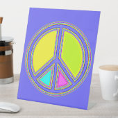 色が塗りつぶされたPEACE記号1 台座サイン (インサイチュ)