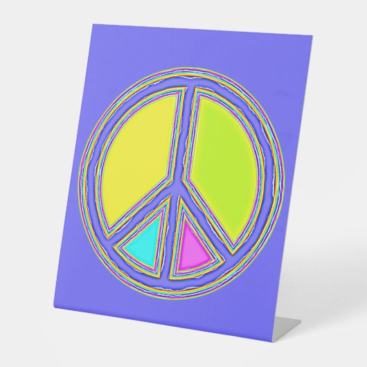 色が塗りつぶされたPEACE記号1 台座サイン (正面)