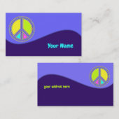 色が塗りつぶされたPEACE記号1 名刺 (正面/裏面)