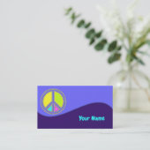 色が塗りつぶされたPEACE記号1 名刺 (スタンド正面)