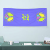 色が塗りつぶされたPEACE記号1 横断幕 (トレードショー)