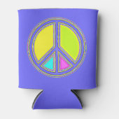色が塗りつぶされたPEACE記号1 缶クーラー (正面)