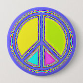 色が塗りつぶされたPEACE記号1 缶バッジ (正面)