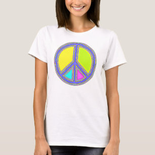 色が塗りつぶされたPEACE記号1 Tシャツ