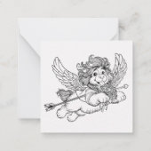 色が塗れる子犬のバレンタインカード 幼稚園/学校用 ノートカード (裏面)