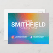 色ずれネオン光ホログラフィックトレンディー ポストカード (正面/裏面)