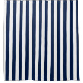 色そして白い縦ストライプ シャワーカーテン (正面)