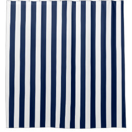 色そして白い縦ストライプ シャワーカーテン