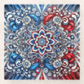 色つきガラスフランスのコースター ガラスコースター (正面)