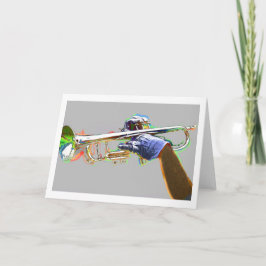 色で強調されたトランペットサイケデリック カード