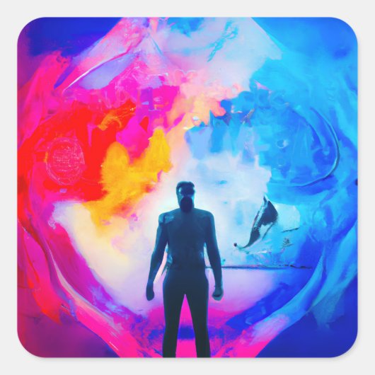 色で表示 スクエアシール (正面)