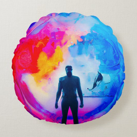 色で表示 ラウンドクッション (正面)