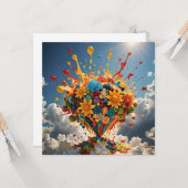 色とりどりのお菓子と花 カード (正面/裏面インサイチュ)