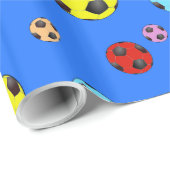 色とりどりのサッカーボール ラッピングペーパー (ロールコーナー)