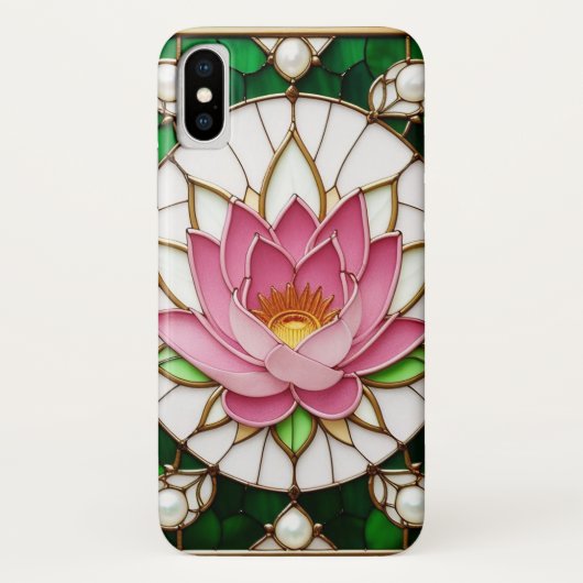 色とりどりのステンドグラス フローラルデザイン Case-Mate iPhoneケース (裏面)