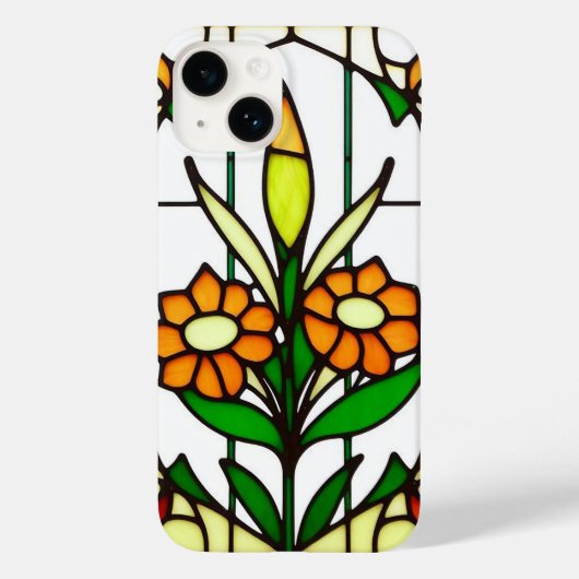 色とりどりのステンドグラス 花のデザイン Case-Mate iPhoneケース (裏面)