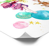 色とりどりのボールの上の遊び好きな妖精とウサギのポスター ポスター (角)