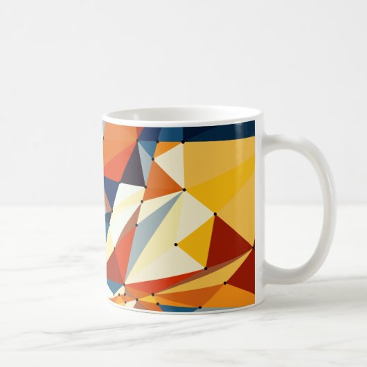 色とりどりの三角形のネット コーヒーマグカップ (右)