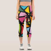 色とりどりの三角形のパターン3 カプリレギンス (正面)