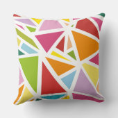 色とりどりの三角形のパターン4 クッション (裏面)