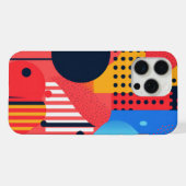 色とりどりの円の背景 iPhoneケース (裏面横)