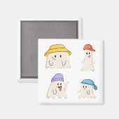 色とりどりの帽子をかぶった幽霊の友達たち マグネット (正面/裏面)