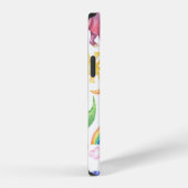色とりどりの恐竜、雨のシームレスパターン iPhoneケース (右側面)