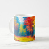 色とりどりの木々と花の森 コーヒーマグカップ (正面左)