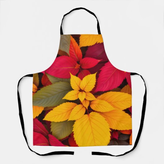 色とりどりの紅葉 植物画デザイン エプロン (正面)