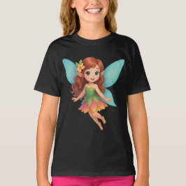 色とりどりの羽とドレスの可愛い妖精 Tシャツ