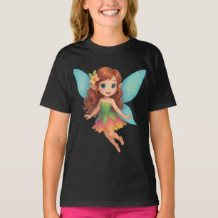 色とりどりの羽とドレスの可愛い妖精 Tシャツ