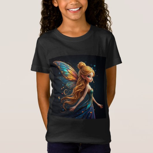 色とりどりの羽を持つ妖精 Tシャツ (正面)