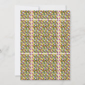 色とりどりの背景に四角と点 招待状 (正面)