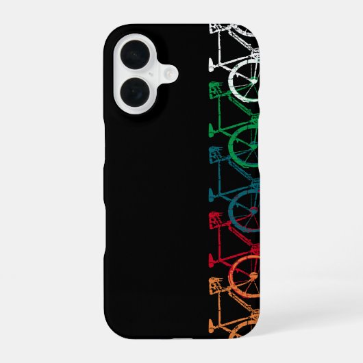色とりどりの自転車 iPhone 16ケース (裏面)