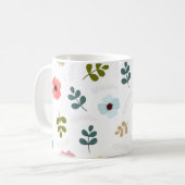 色とりどりの花と緑の葉 コーヒーマグカップ (正面左)