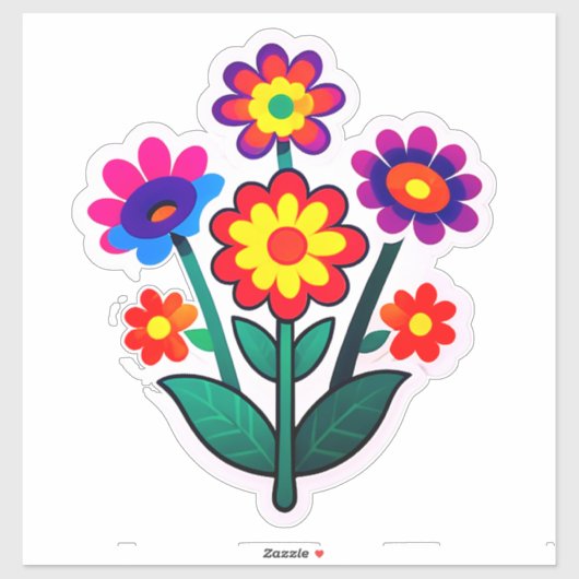 色とりどりの花 フラワーステッカーセット シール (シート)
