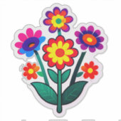 色とりどりの花 フラワーステッカーセット シール (正面)